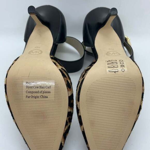 NEW! Michael Kors Leopard Print Ankle Strap Stiletto Heels - Picture 2 of 12